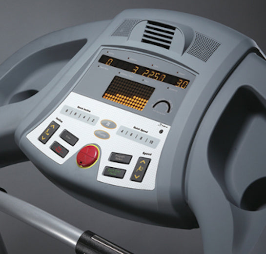 A close up image of the easy to use console on the Gym Gear T95 Rehabilitation Treadmill.  Fitness Options, Online Gym Equipment Supplier and Nottinghamshire Showroom