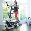 Image from the front  showing a female enjoying a work out on the Horizon Andes 3 cross trainer.  Fitness Options, Online Gym Equipment Supplier and Nottinghamshire Showroom