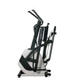   Side image of the Horizon Andes 3  cross trainer folded up. Fitness Options, Online Gym Equipment Supplier and Nottinghamshire Showroom