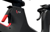Close up image of the  seat height adjustment mechanism on the Life Fitness IC8 indoor bike.  Fitness Options. Nottingham's leading fitness & gym equipment supplier.