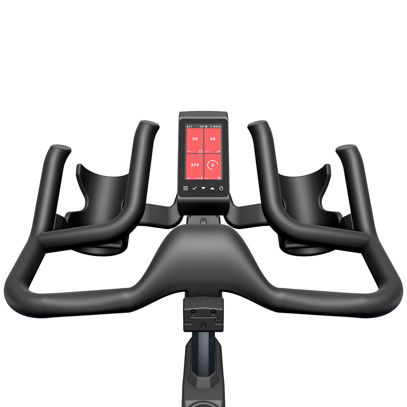 Image showing the handle bars, console and arm rests on the Life Fitness IC5 indoor bike.   Fitness Options. Nottingham's leading fitness & gym equipment supplier.