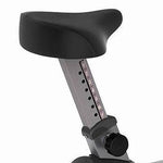 Close up of the saddle on a Life Fitness C1 upright bike.  Fitness Options. Nottingham's leading fitness & gym equipment supplier.
