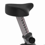 Close up view of the saddle and saddle post on the Life Fitness C3 upright bike.  Fitness Options. Nottingham's leading fitness & gym equipment supplier.