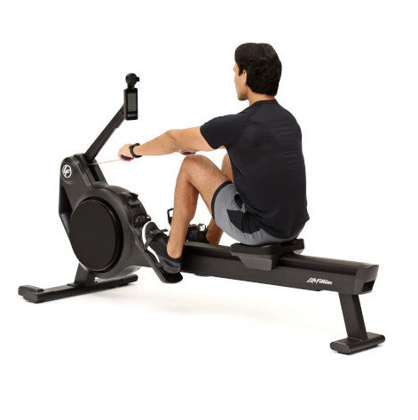 Image of a male working out on the Life Fitness Heat Rower. Fitness Options, Online Gym Equipment Supplier and Nottinghamshire Showroom