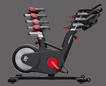 Image of the Life Fitness IC6 indoor bike showing the various adjustments available on the seat and handle bars.  Fitness Options. Nottingham's leading fitness & gym equipment supplier.