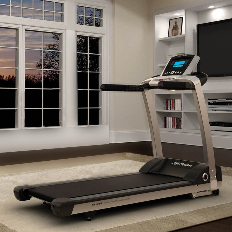 Image of a Life Fitness T3 non folding treadmill in a home setting. Fitness Options. Nottingham's leading fitness & gym equipment supplier.