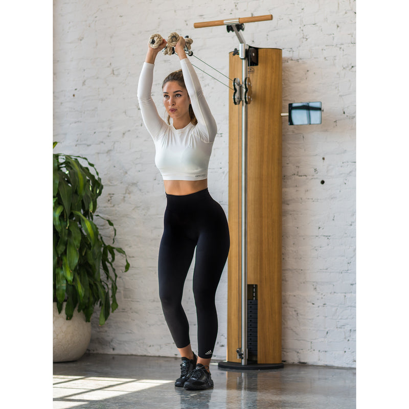 Full body workout - Nohrd SlimBeam Cable Machine - commercial-grade weight stack with a height-adjustable dual cable pulley system. For fitness studios, home gyms - Buy now from Fitness Options - UK Fitness Equipment Supplier.
