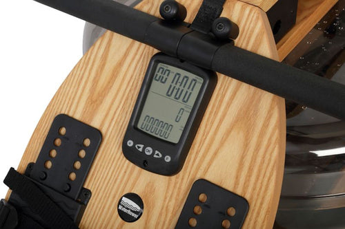 A1 WaterRower console, handmade from sustainable wood. Ideal home gym fitness equipment for fitness fans. Stocking a wide selection of Rowing Machines